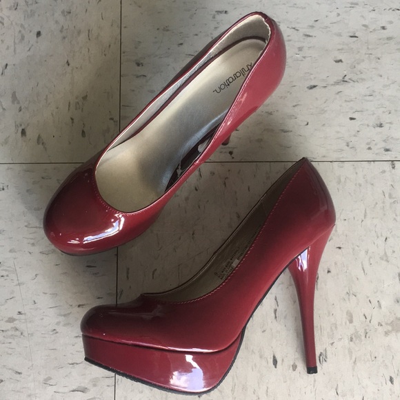 Xhilaration Shoes Nwot 5 Maroon Platform Xhilaration Heels Poshmark